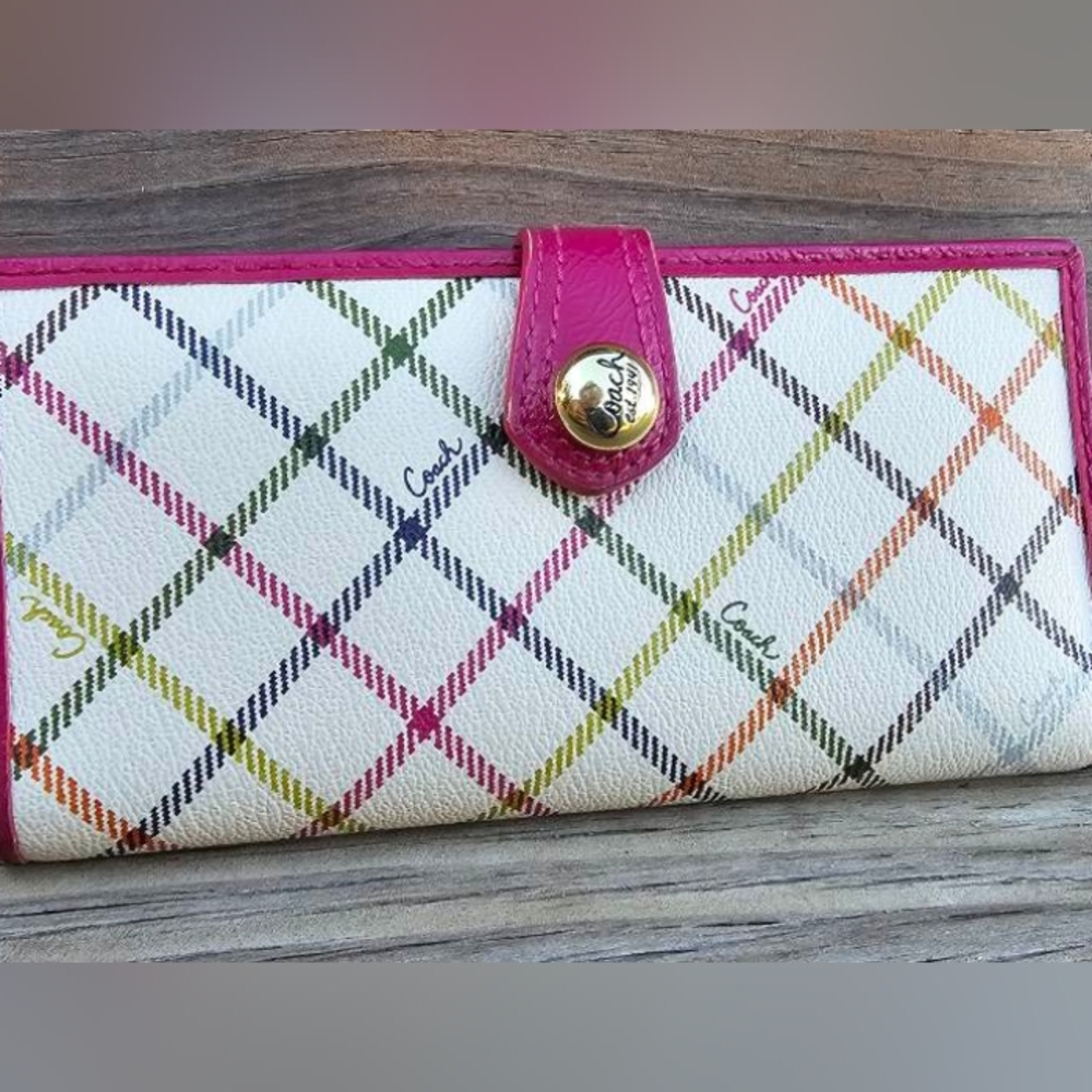 COACH PEYTON TATTERSALL LEATHER Long WALLET